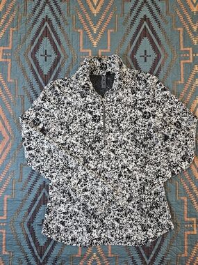 SNO SKINS Black & White Speckled Half-Zip Pullover